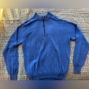 Peter Millar 1/4 Zip Pullover Sweater Men's Size XL Blue Golf Quarter Zip Casual